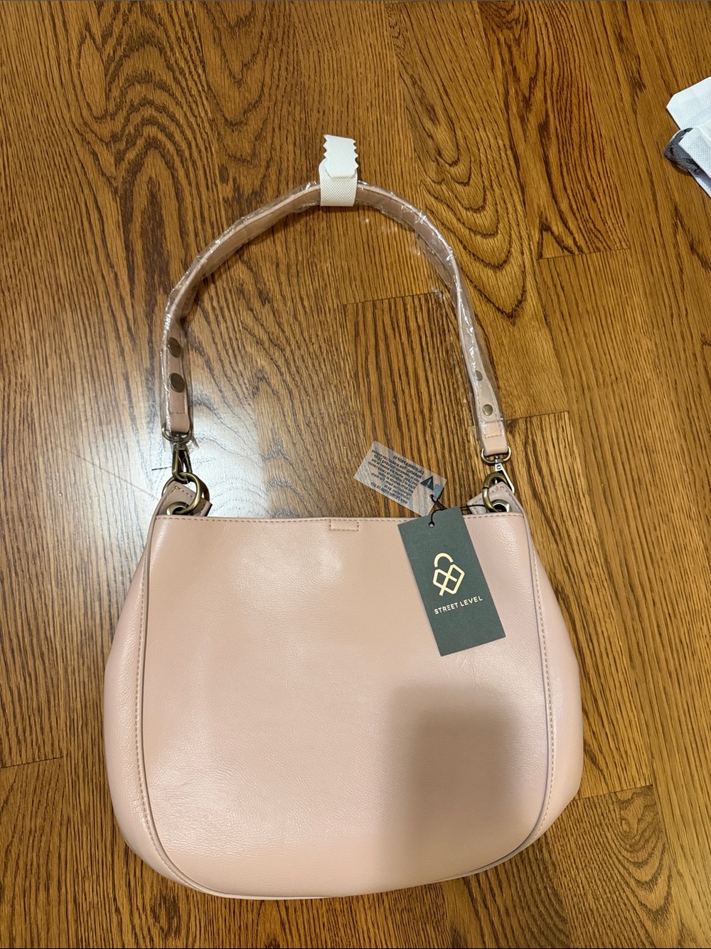 Pink Leather Hobo Purse